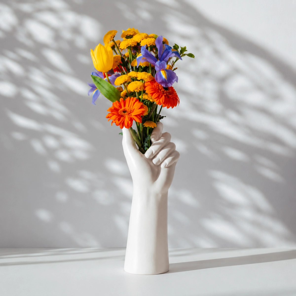 Hand-Shaped Ceramic Vase